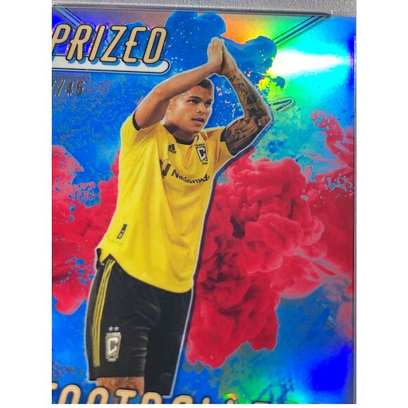 2023 Topps Finest MLS Prized Footballers Fusions BlueRed #PFF-9 Cucho /45 PSA 10 - Picture 6 of 8